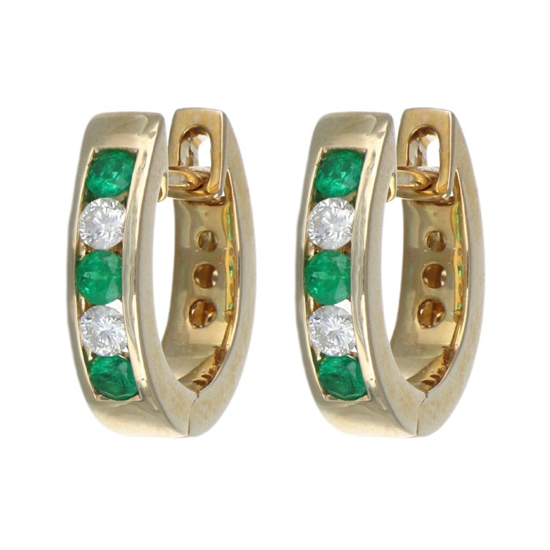 Emerald Earrings (Emerald 0.32 cts. White Diamond 0.24 cts.) Not Net