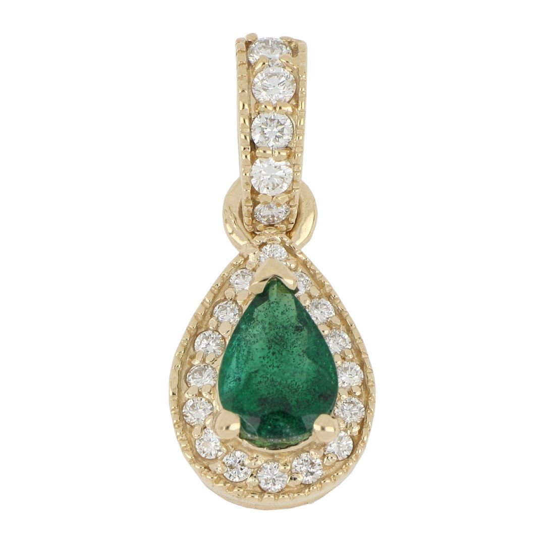 Emerald Pendant (Emerald 0.64 cts. White Diamond 0.25 cts.) Not Net