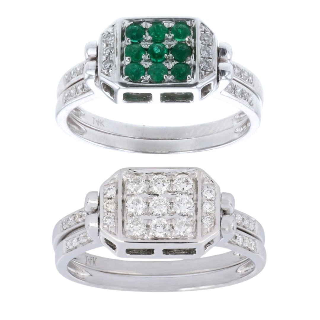 Emerald Ring (Emerald 0.24 cts. White Diamond 0.36 cts.) Not Net