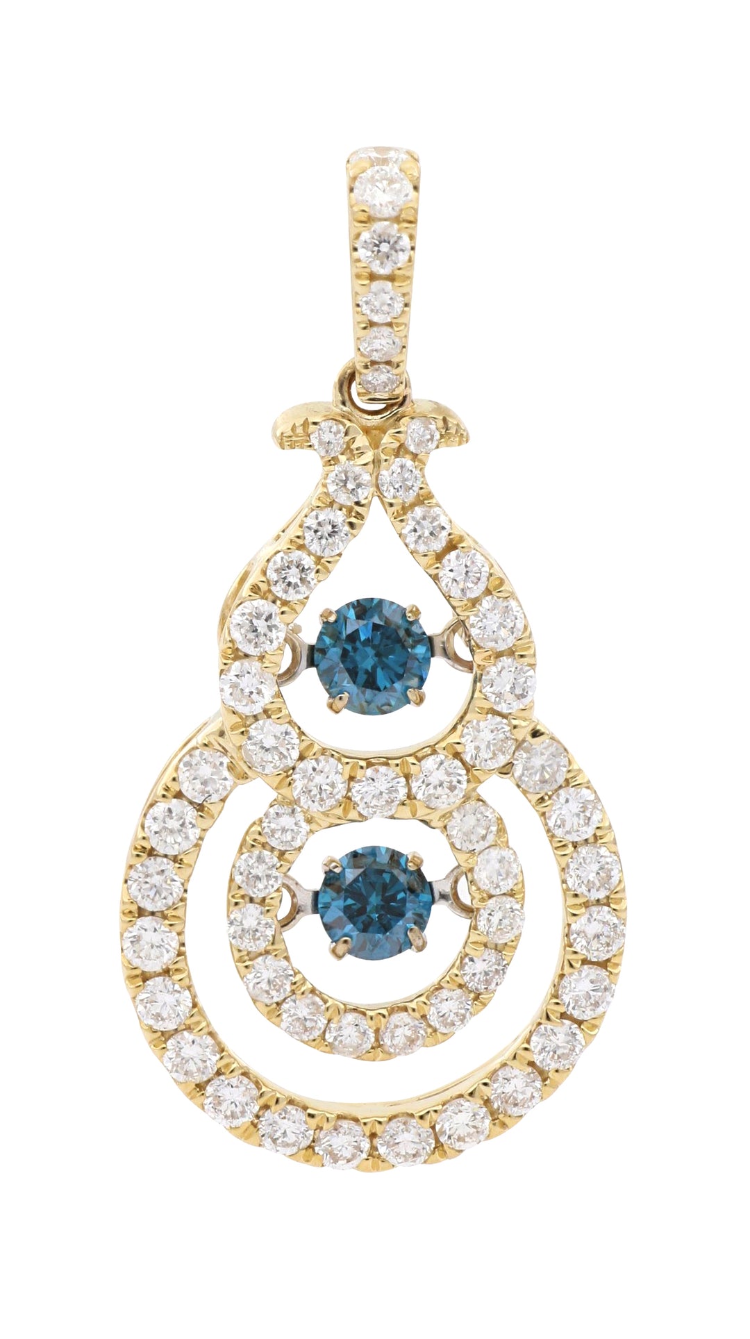 Blue Diamond Ladies Pendant (Blue Diamond 0.22 cts. Round White Diamond 0.59 cts.)