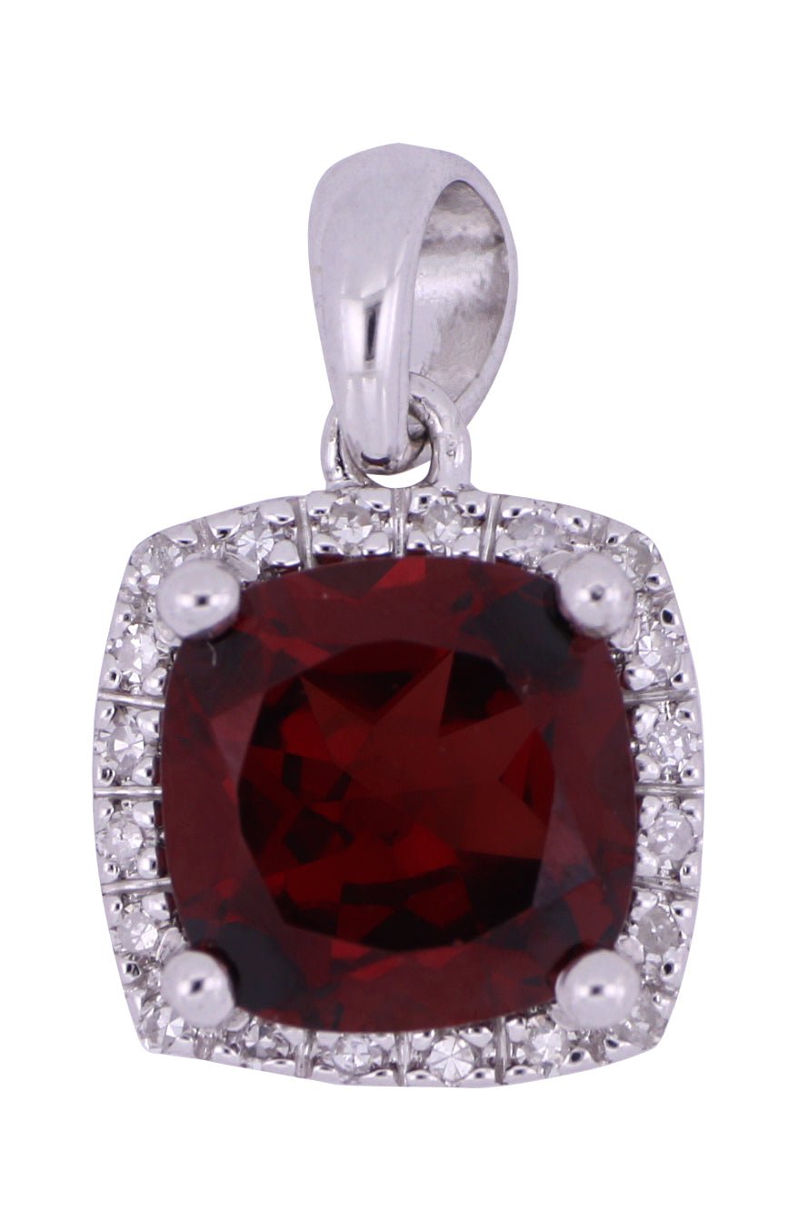 Garnet Ladies Pendant (Garnet 1.79 cts. White Diamond 0.07 cts.) Not Net