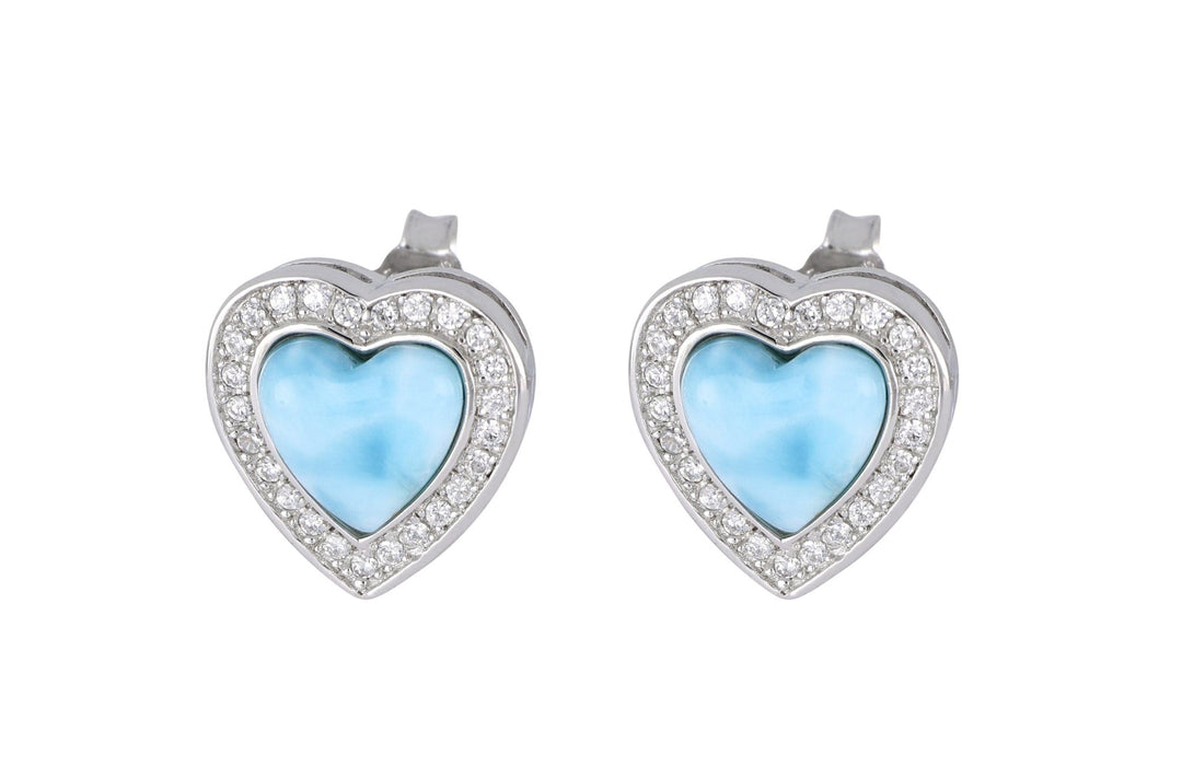 Larimar Ladies Earrings (Larimar Cubic Zirconia) Not Net