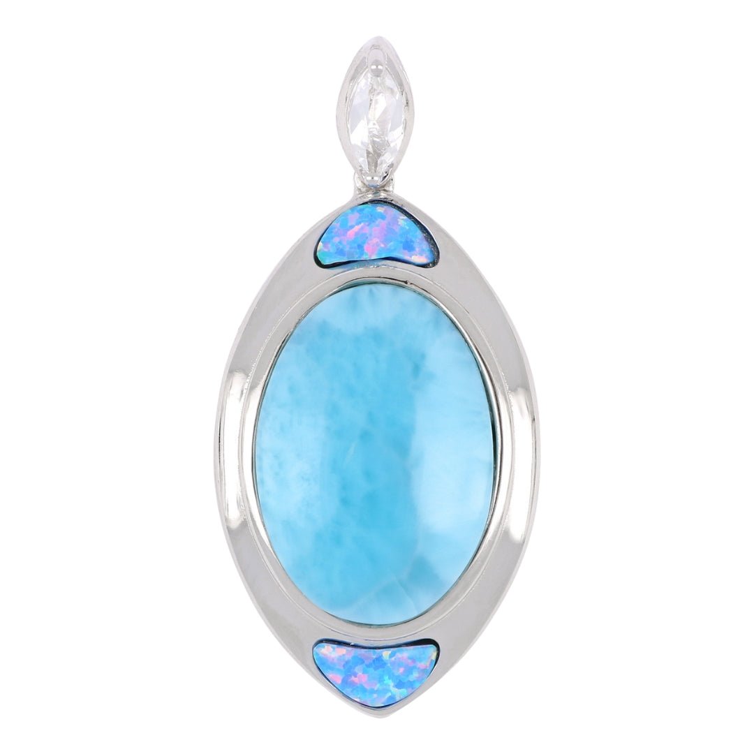 Larimar Pendant (Inlay Opal Cubic Zirconia) Not Net