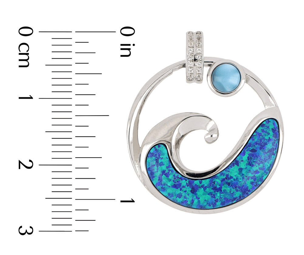 Larimar Wave Pendant (Cubic Zirconia) Not Net