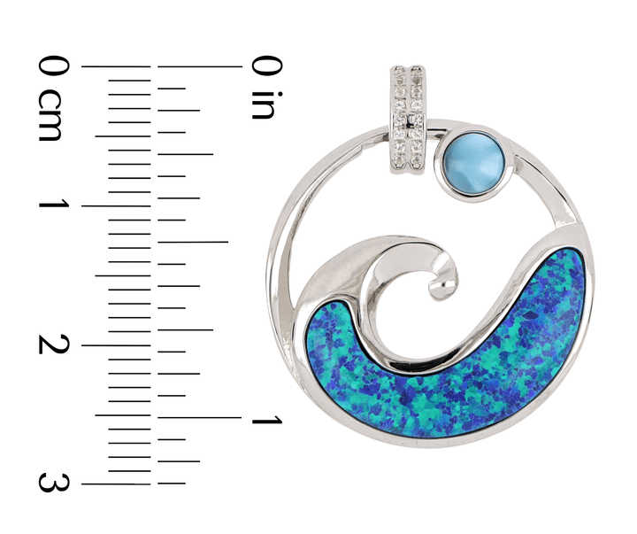 Larimar Wave Pendant (Cubic Zirconia) Not Net