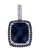 London Blue Topaz Ladies Pendant (London Blue Topaz 13.54 cts. Blue Diamond 0.41 cts. White Diamond Included cts.) Not Net