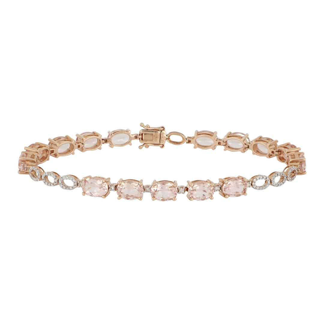 Morganite Bracelet (Morganite 11.65 cts. White Diamond 0.51 cts.) Not Net