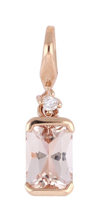 Morganite Ladies Pendant (Morganite 0.82 cts. White Diamond 0.02 cts.) Not Net