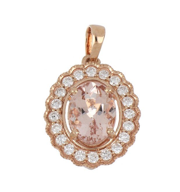 Morganite Ladies Pendant (Morganite 1.22 cts. White Diamond 0.23 cts.) Not Net