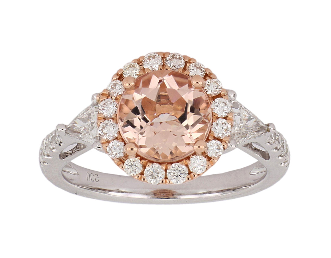 Morganite Ladies Ring (Morganite 1.79 cts. White Diamond 0.31 cts. White Diamond 0.44 cts.) Not Net