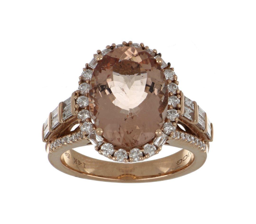 Morganite Ladies Ring (Morganite 5.22 cts. White Diamond 1.03 cts. White Diamond Included cts.) Not Net