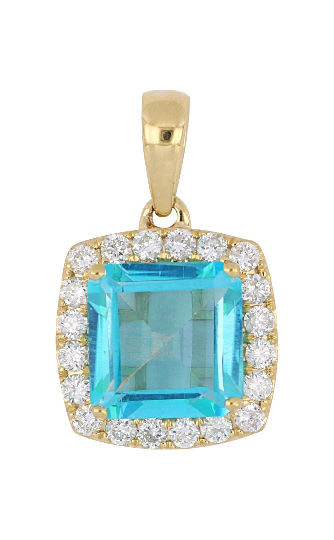 Paraiba Topaz Ladies Pendant (Paraiba Topaz 1.9 cts. White Diamond 0.23 cts.) Not Net