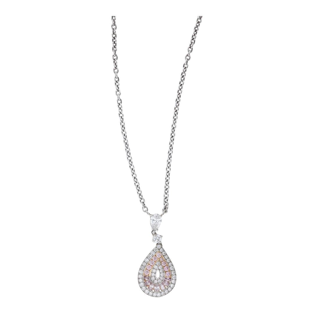 Pink Diamond Necklace (Pink Diamond 0.52 cts. White Diamond 0.6 cts. White Diamond 0.37 cts.) Not Net