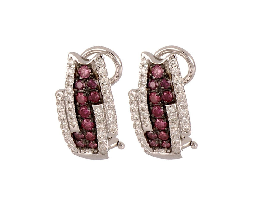 Purple Diamond Ladies Earrings (Purple Diamond 0.92 cts. White Diamond 1.04 cts.) Not Net