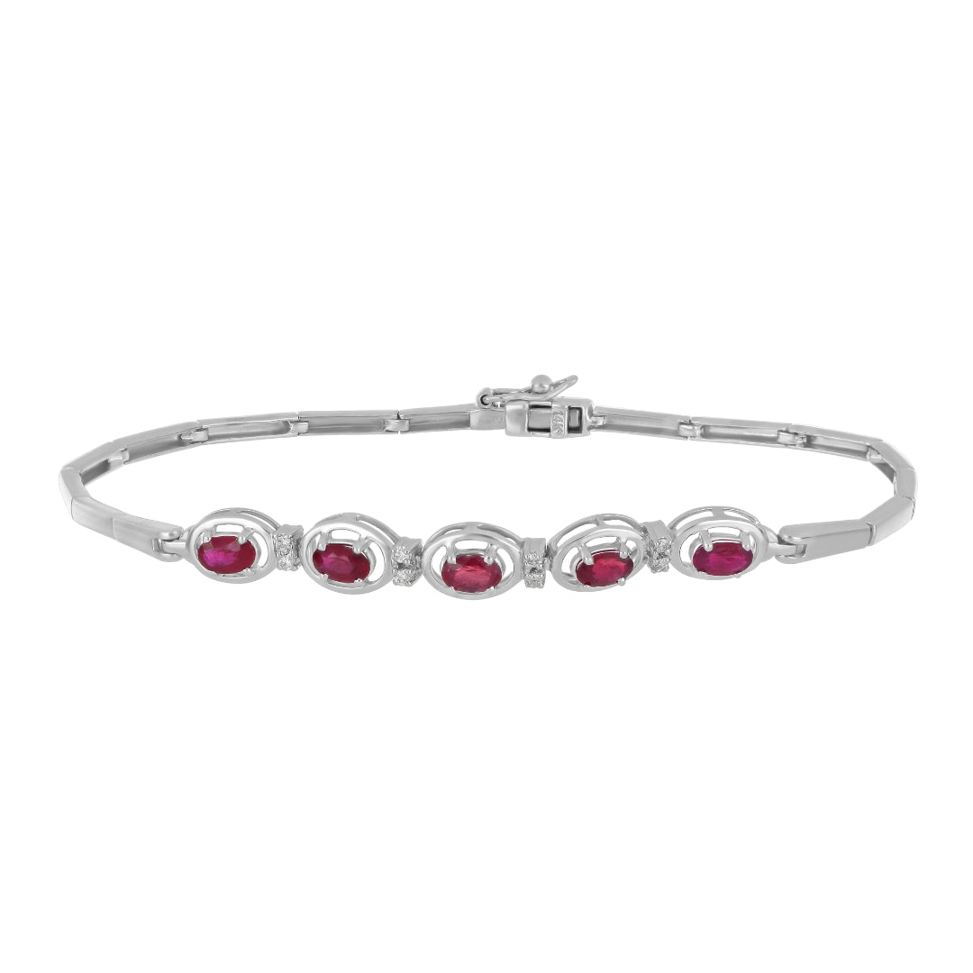 Ruby Bracelet (Ruby 1.73 cts. White Diamond 0.08 cts.) Not Net