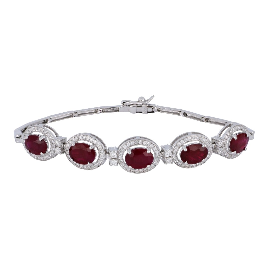 Ruby Bracelet (Ruby 7.88 cts. White Diamond 1.03 cts.) Not Net