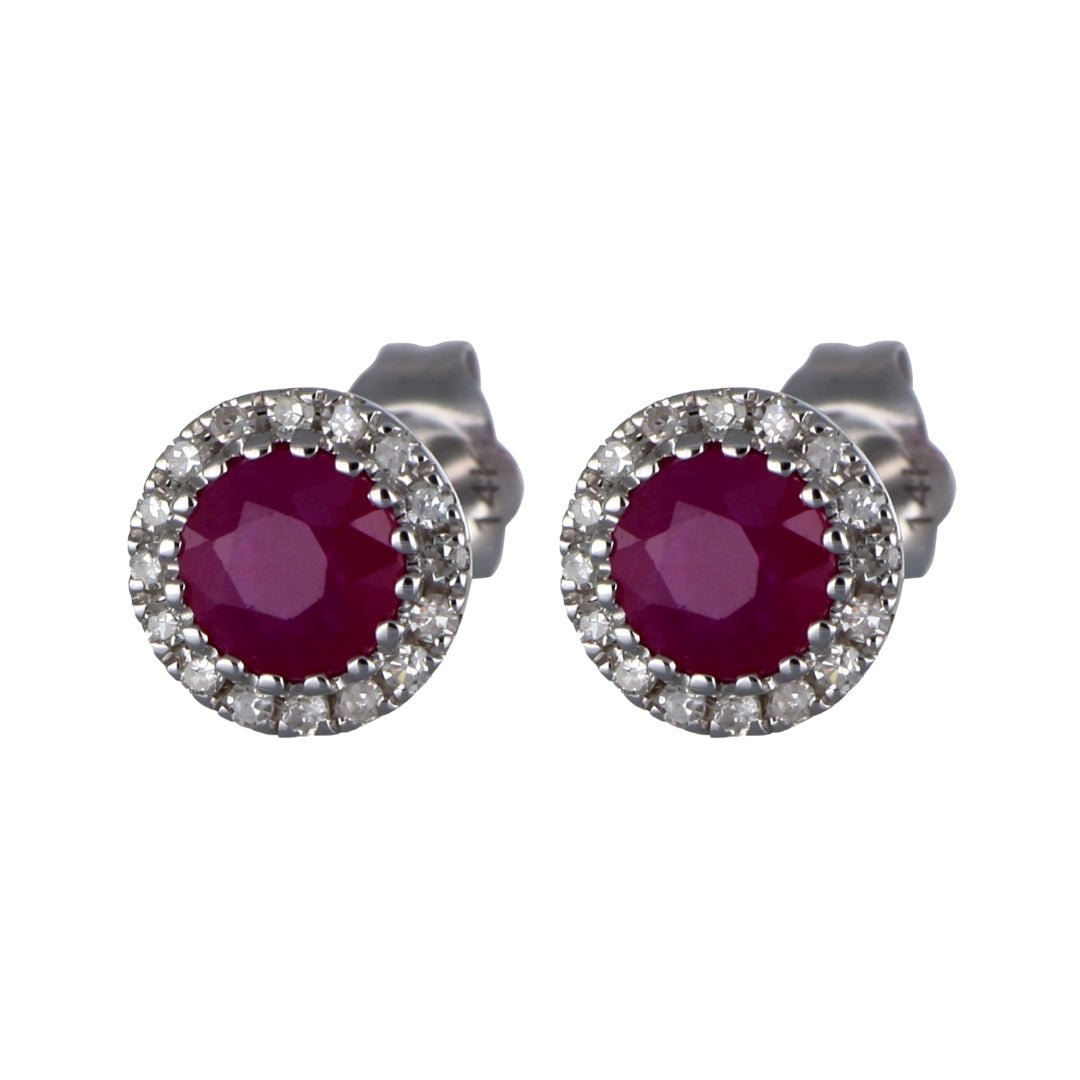 Ruby Earrings (Ruby 0.63 cts. White Diamond 0.09 cts.) Not Net