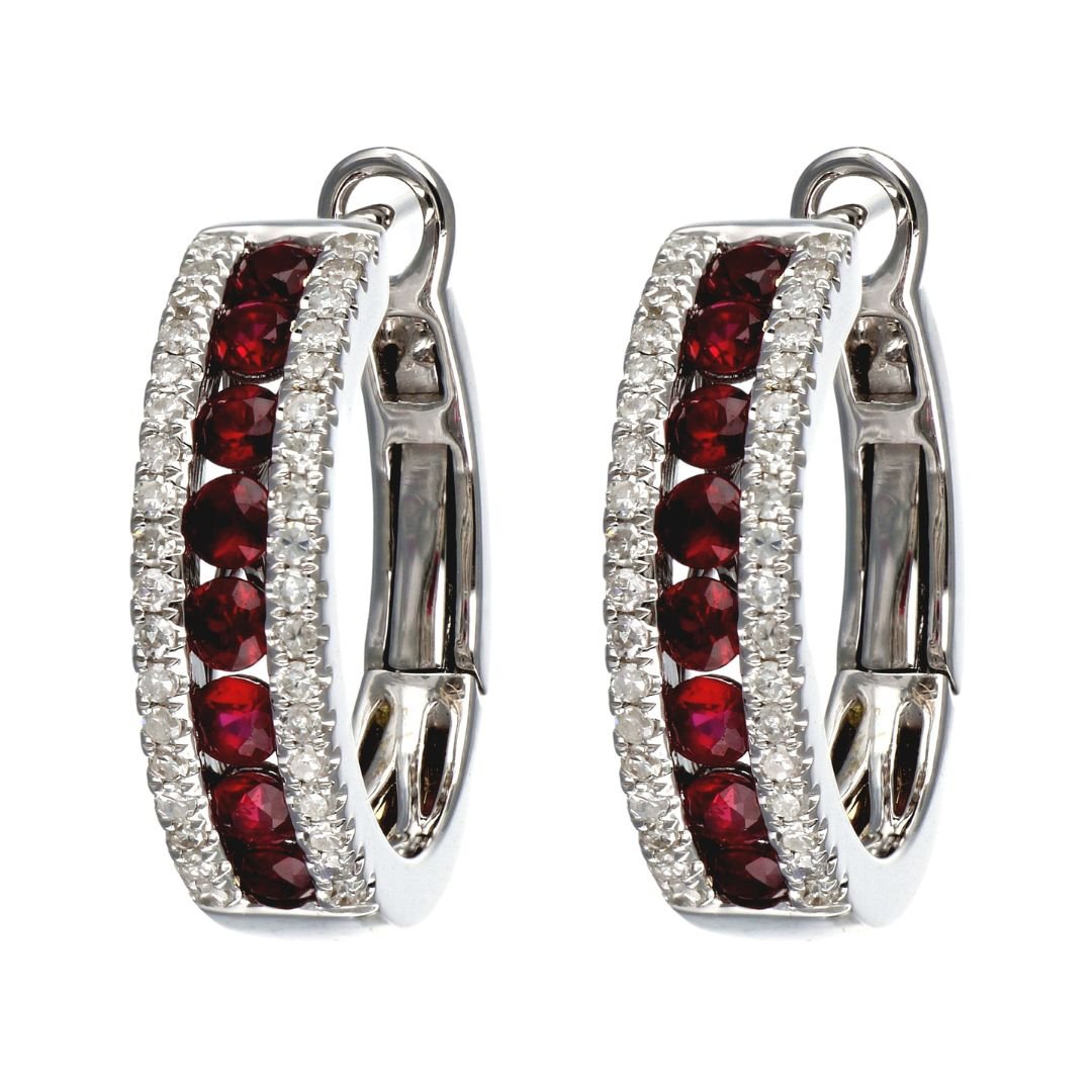 Ruby Earrings (Ruby 0.76 cts. White Diamond 0.22 cts.) Not Net