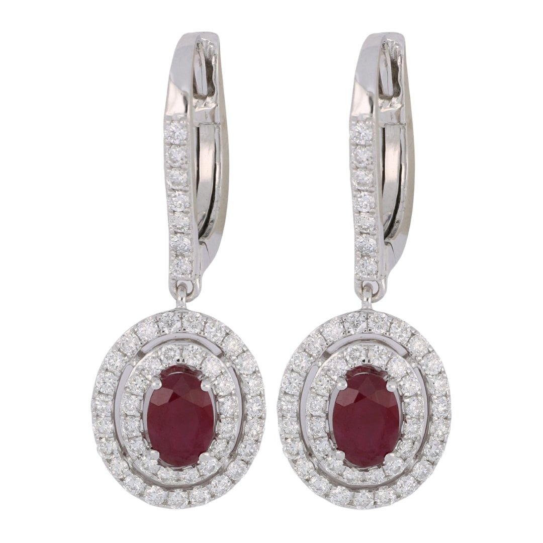 Ruby Earrings (Ruby 1.13 cts. White Diamond 0.95 cts.) Not Net