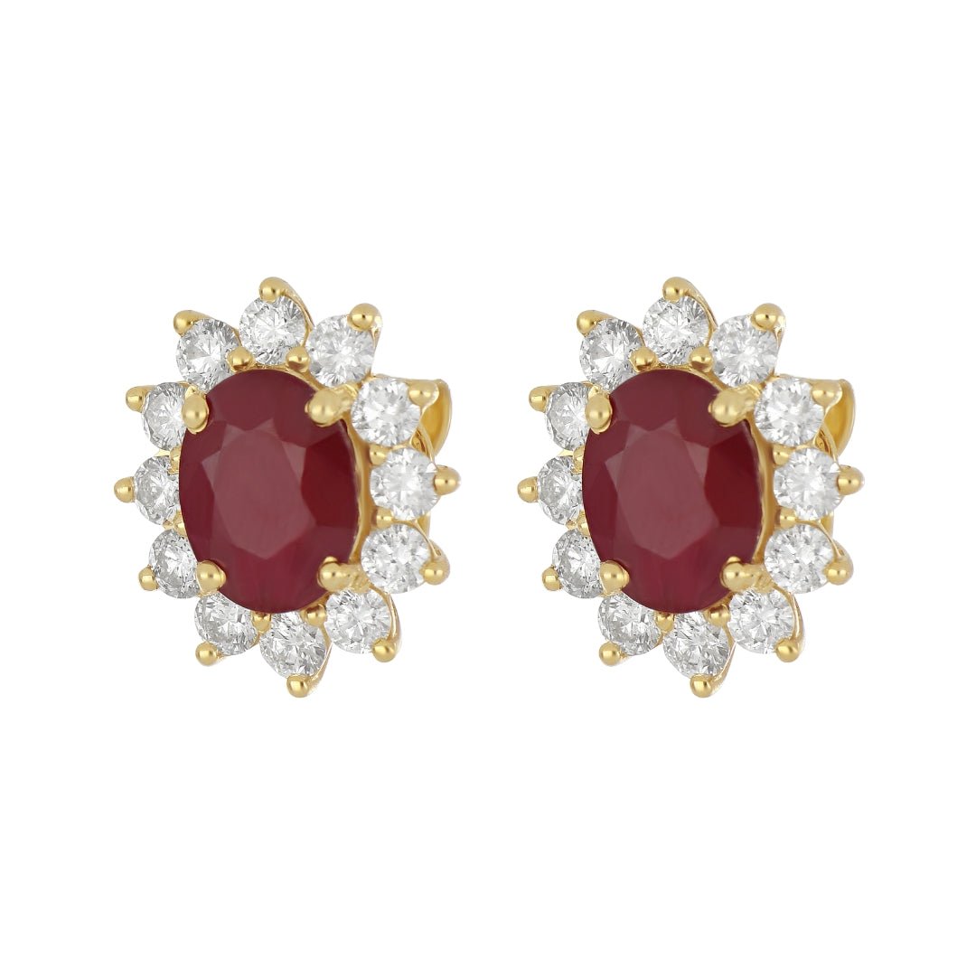 Ruby Earrings (Ruby 4.93 cts. White Diamond 1.74 cts.) Not Net