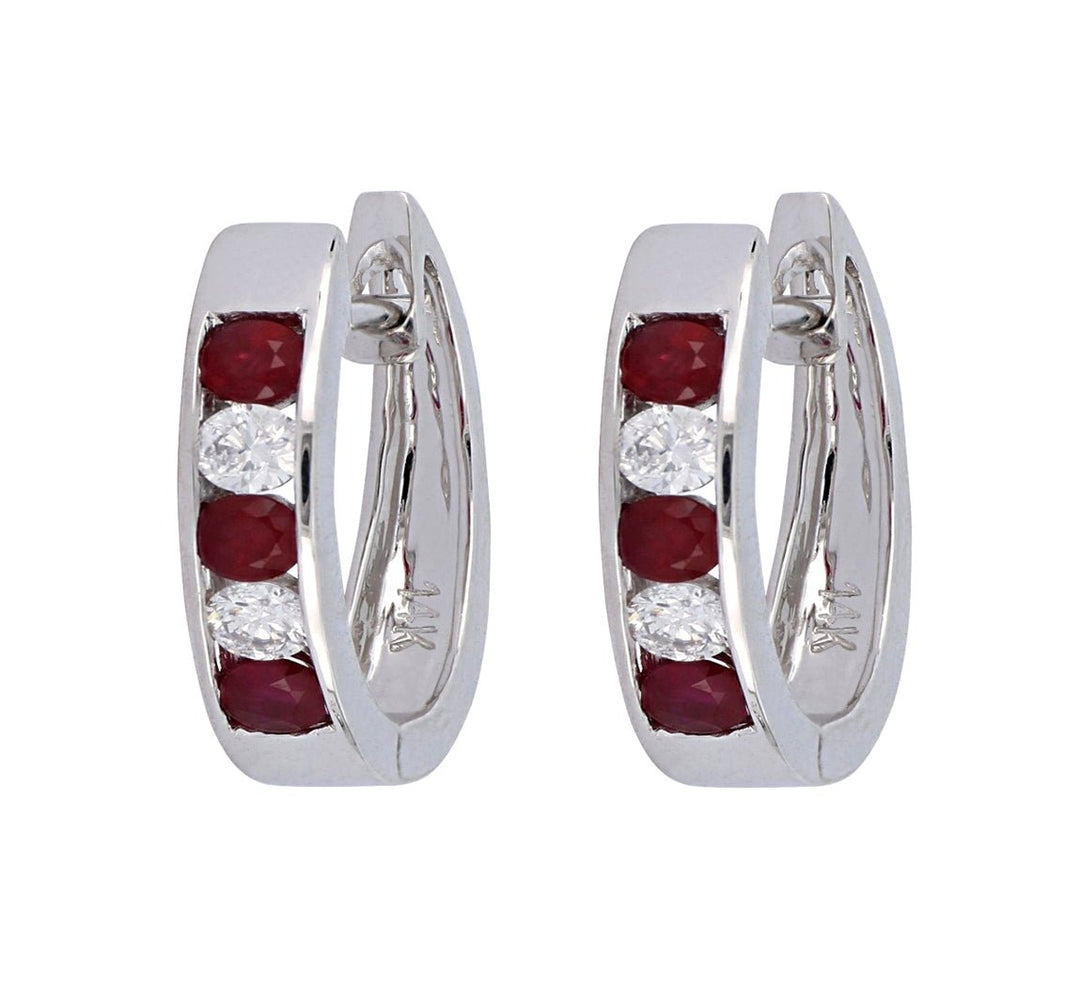 Ruby Ladies Earrings (Ruby 0.47 cts. White Diamond 0.24 cts.) Not Net