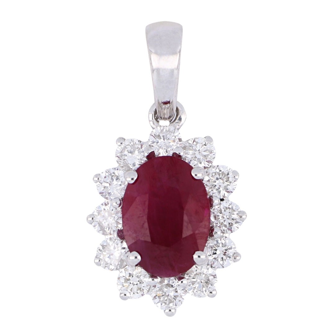 Ruby Pendant (Ruby 1.05 cts. White Diamond 0.35 cts.) Not Net