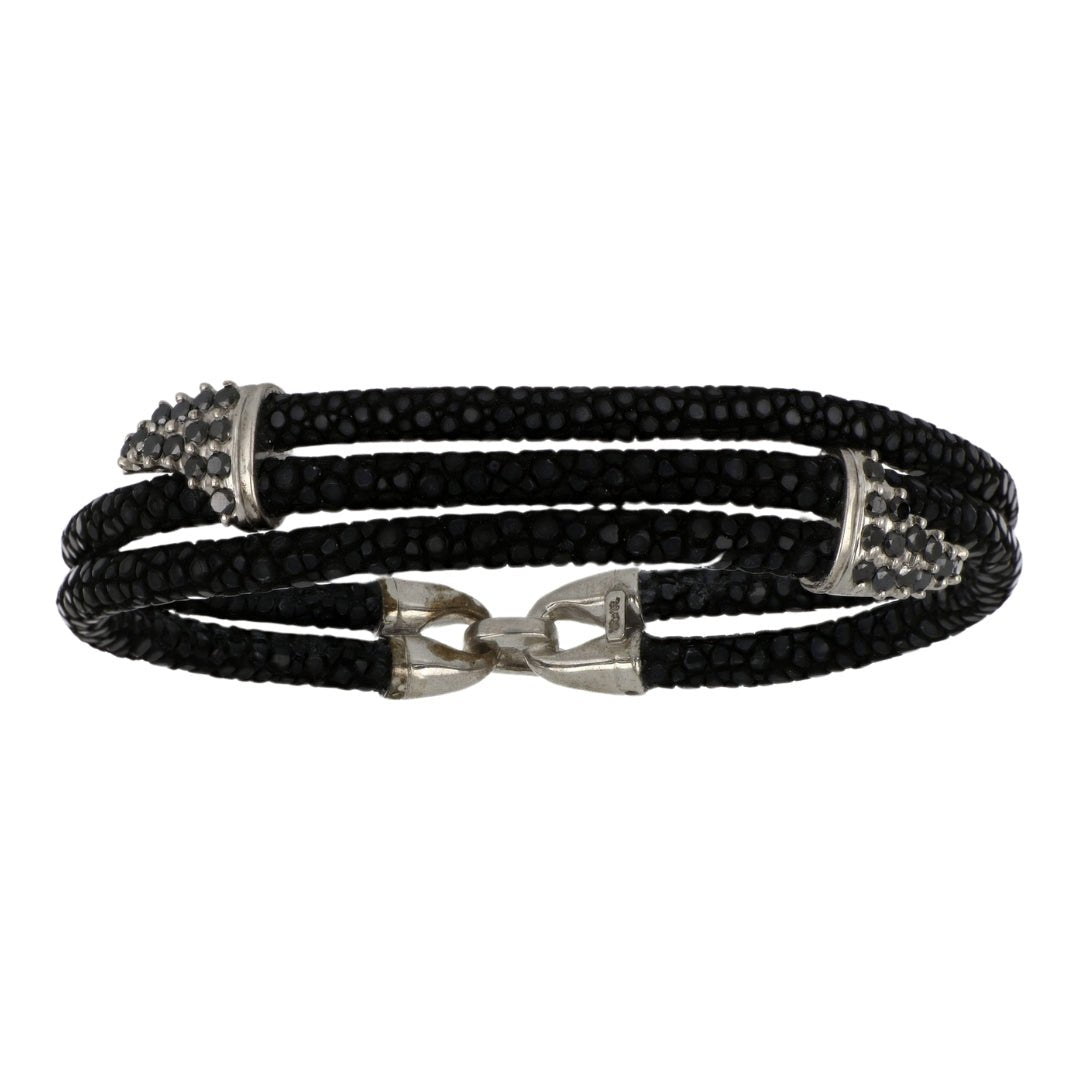 Sterling Silver Men's Bracelet (Black Diamond 0.30 cts.) Not Net