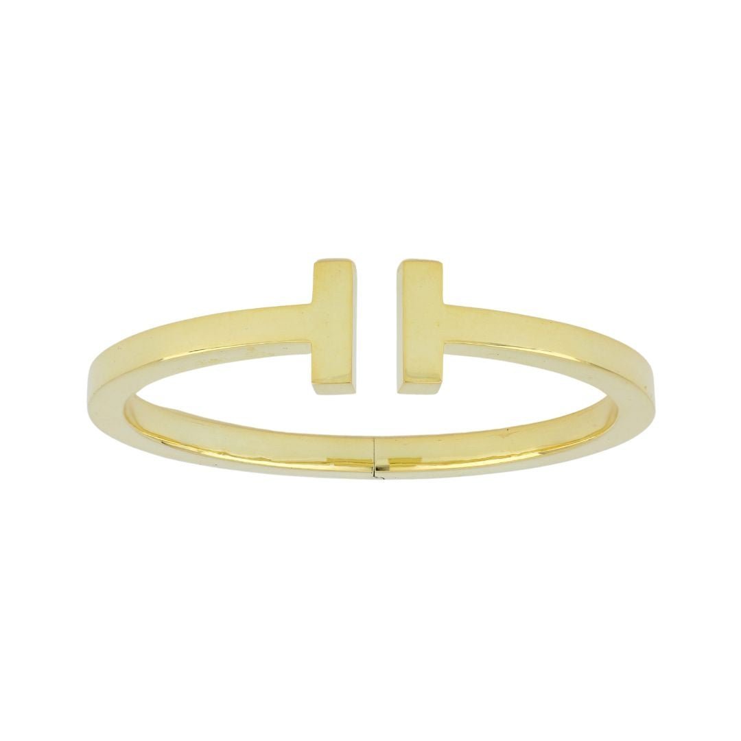 Sterling Silver Yellow Gold Plated Men's Bangle Not Net