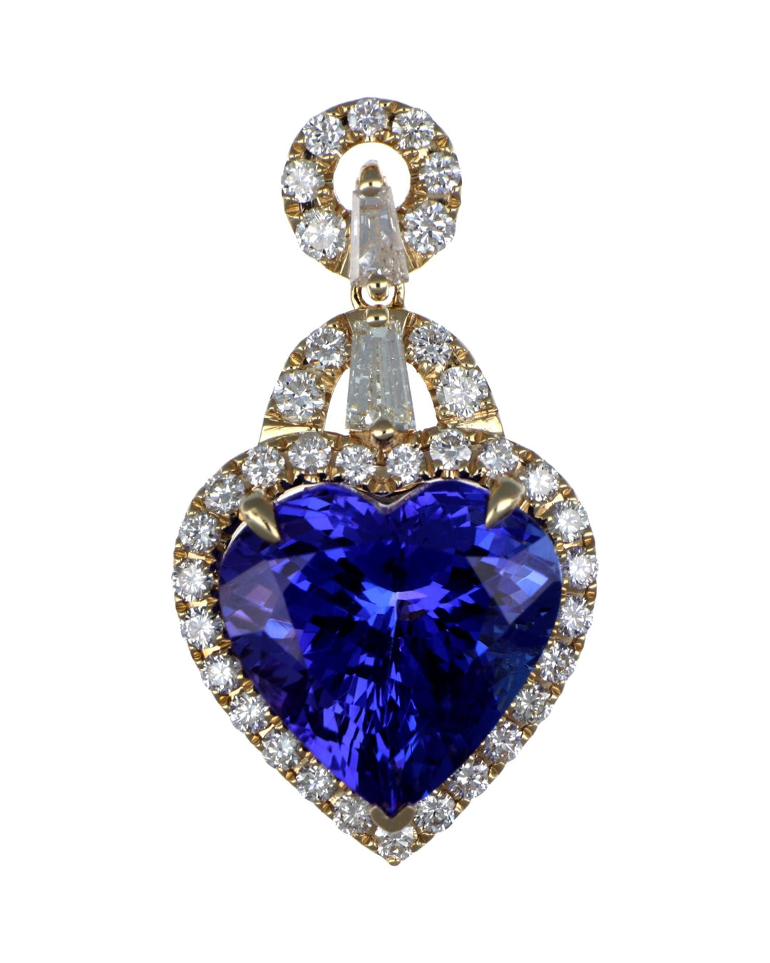 Tanzanite Ladies Pendant (Tanzanite 6.67 cts. Trapezoid White Diamond 0.26 cts. White Diamond 0.62 cts.) Not Net