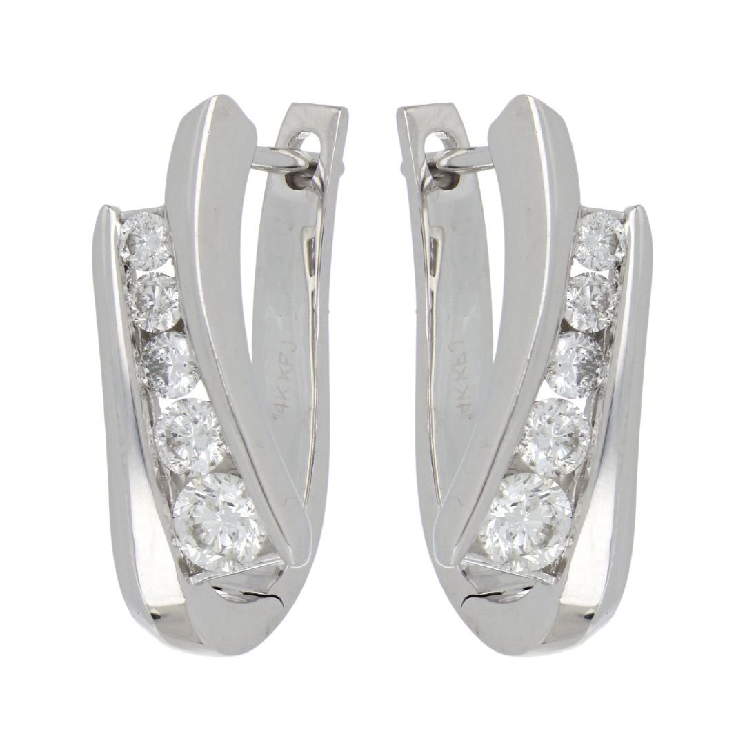 White Diamond Earrings (White Diamond 0.97 cts) Not Net