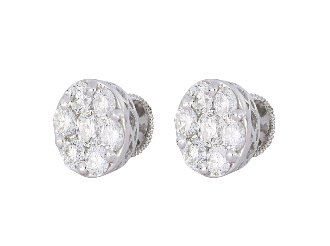 White Diamond Ladies Earrings (White Diamond 3.08 cts.) Not Net