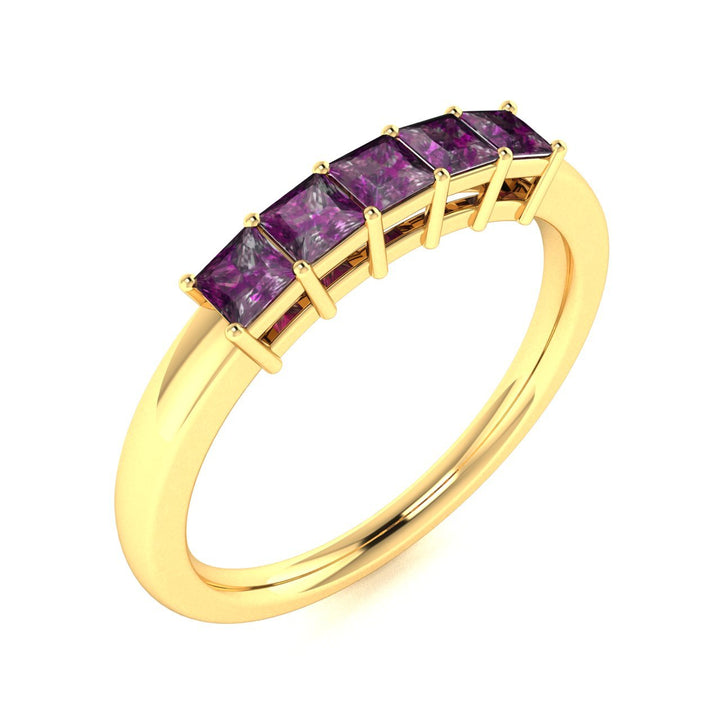 14KT Gold 5-Stone Princess Cut Natural Alexandrite Ladies Ring (Alexandrite .60 cts.)