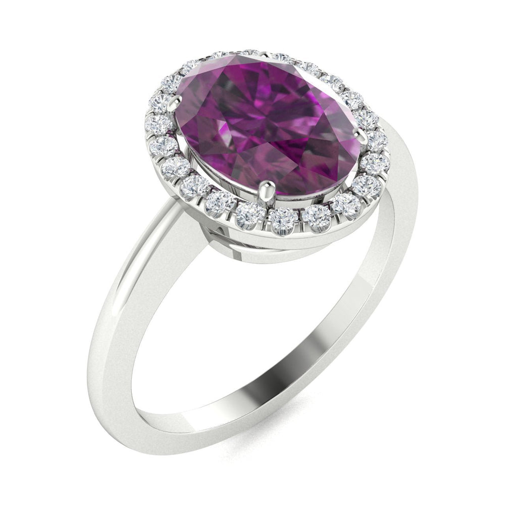 14KT Gold Oval Alexandrite and Diamond Ladies Ring (Alexandrite 0.92 cts. White Diamond 0.08 cts.)