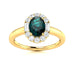 14KT Gold Oval Brilliant Natural Alexandrite and Diamond Ladies Ring (Alexandrite 0.90 cts. White Diamonds 0.28 cts.)