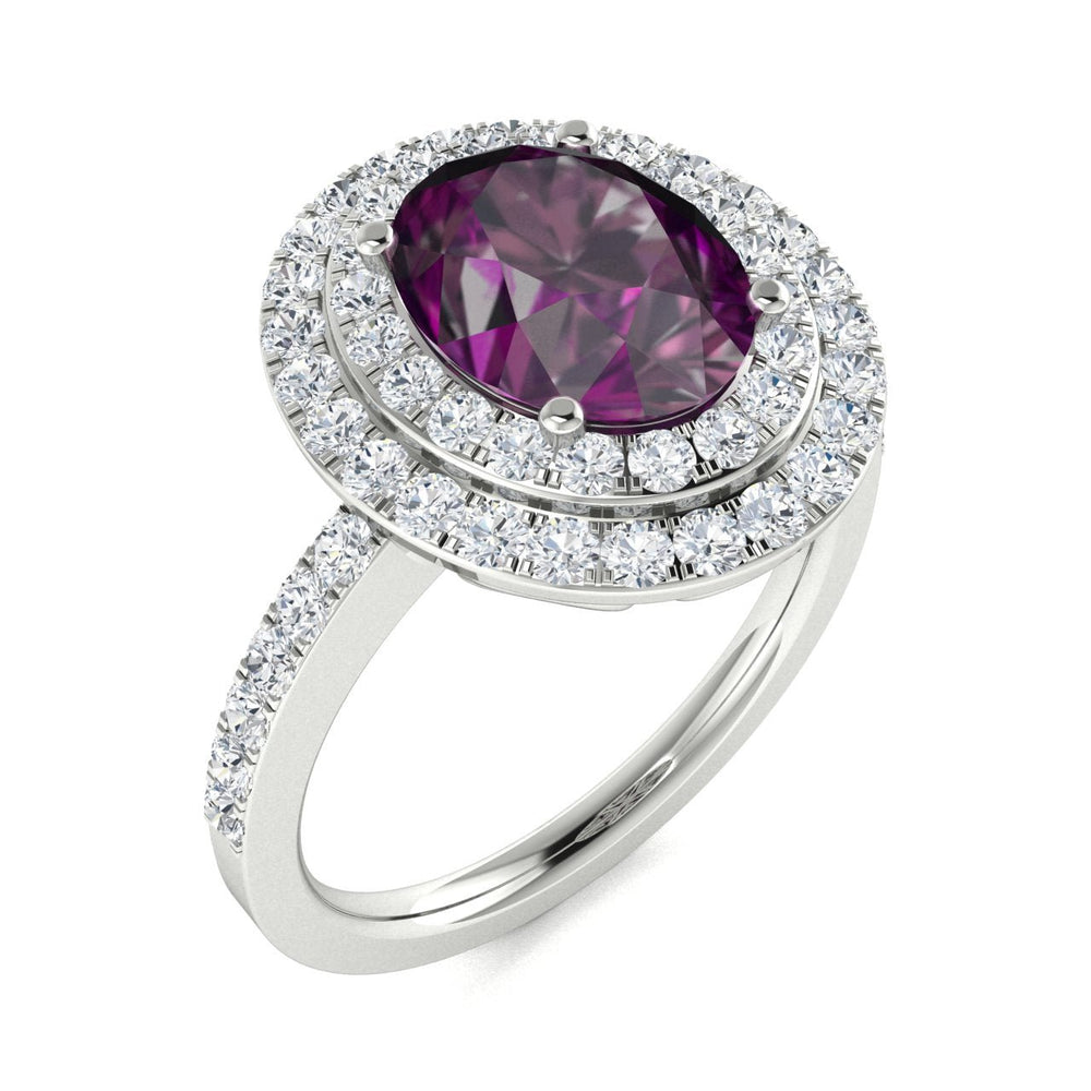 14kt Gold Oval brilliant Natural Alexandrite and Diamond Ladies Ring (Alexandrite 1.50 cts. Diamonds 0.60cts.)