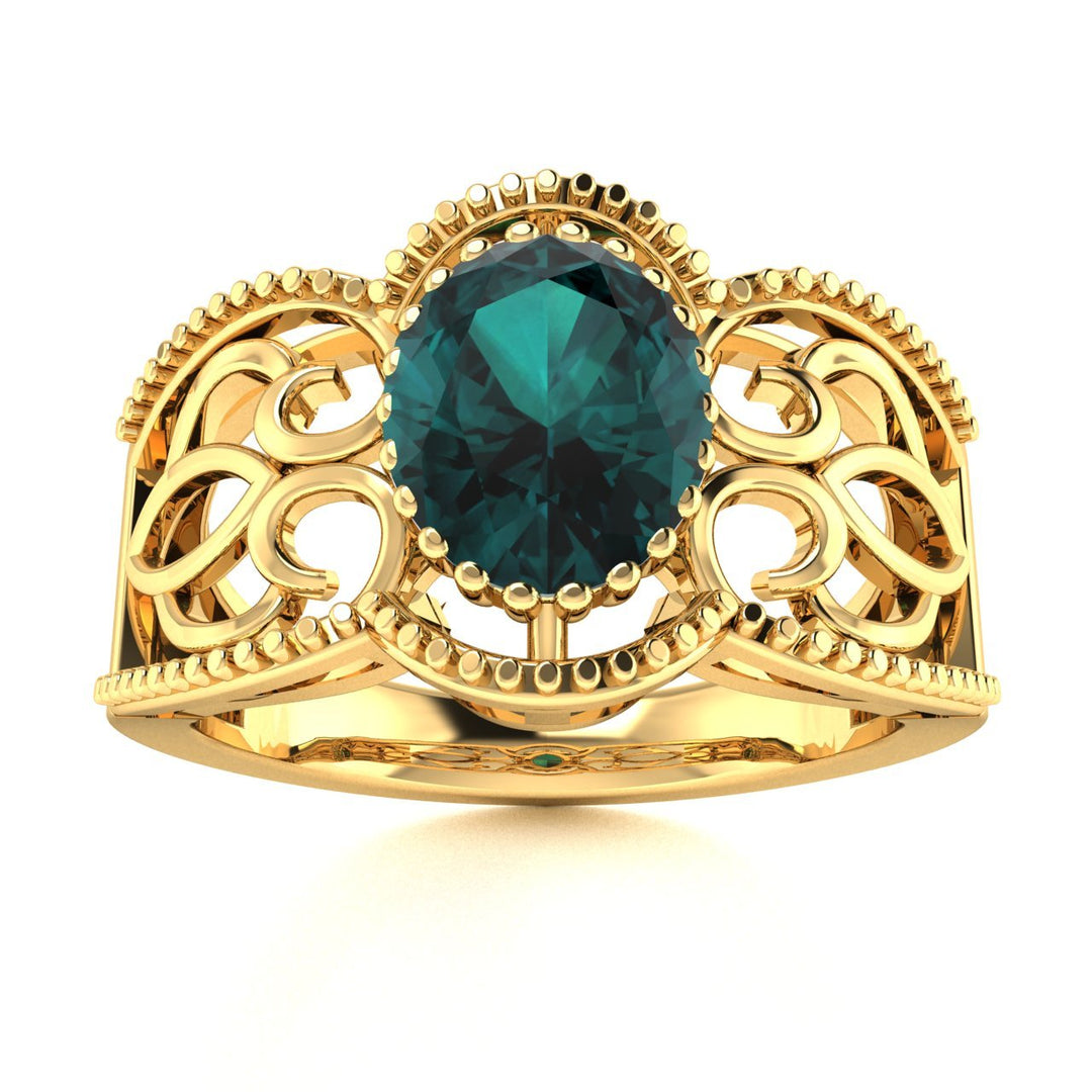 14KT Gold Oval Natural Alexandrite Ladies Ring (Alexandrite 1.25 cts.)