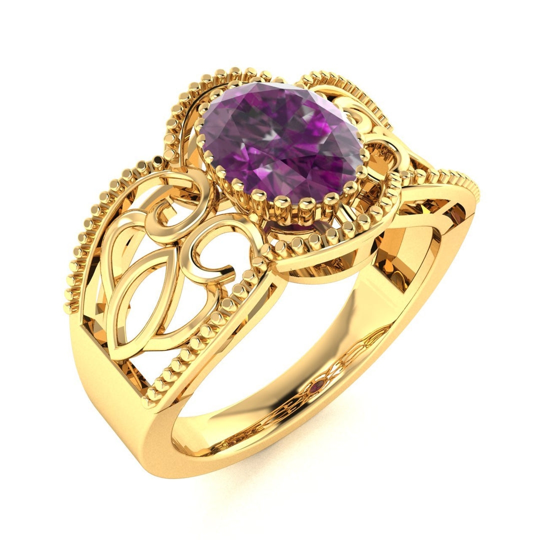 14KT Gold Oval Natural Alexandrite Ladies Ring (Alexandrite 1.25 cts.)