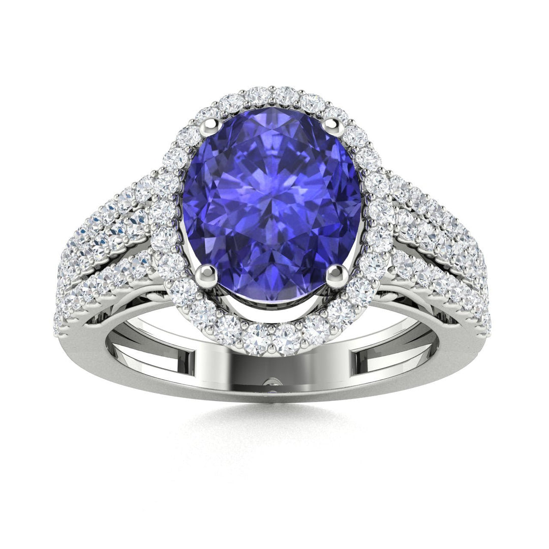 14kt Gold Oval Tanzanite and Diamond Ladies Ring (Tanzanite 2.00ct Diamonds 1.00 cts)