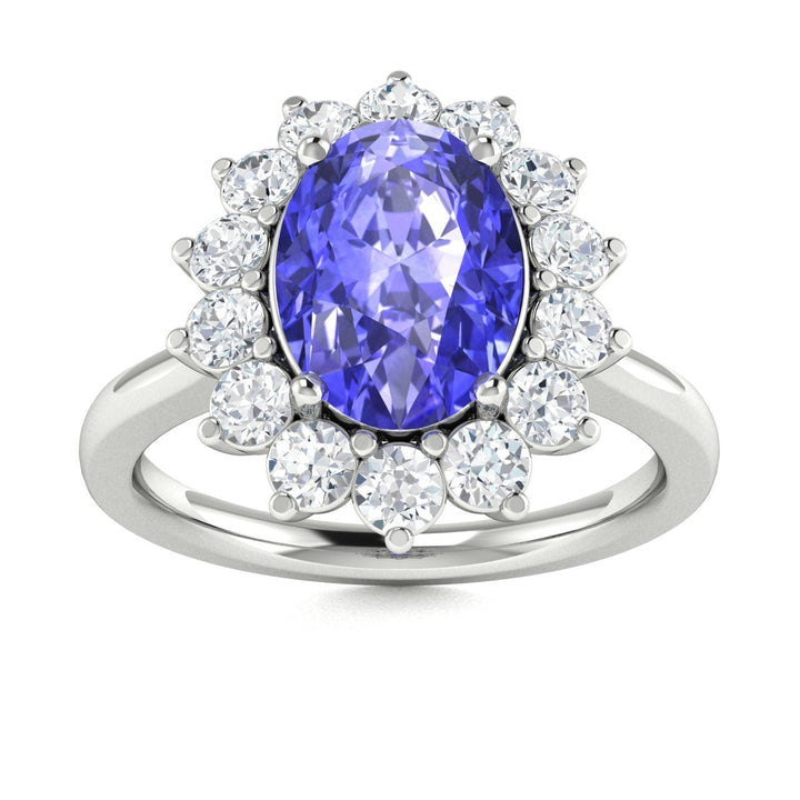 14KT Gold Oval Tanzanite and Diamond Ladies Ring (Tanzanite 2.25 cts. White Diamonds 0.50 cts.)