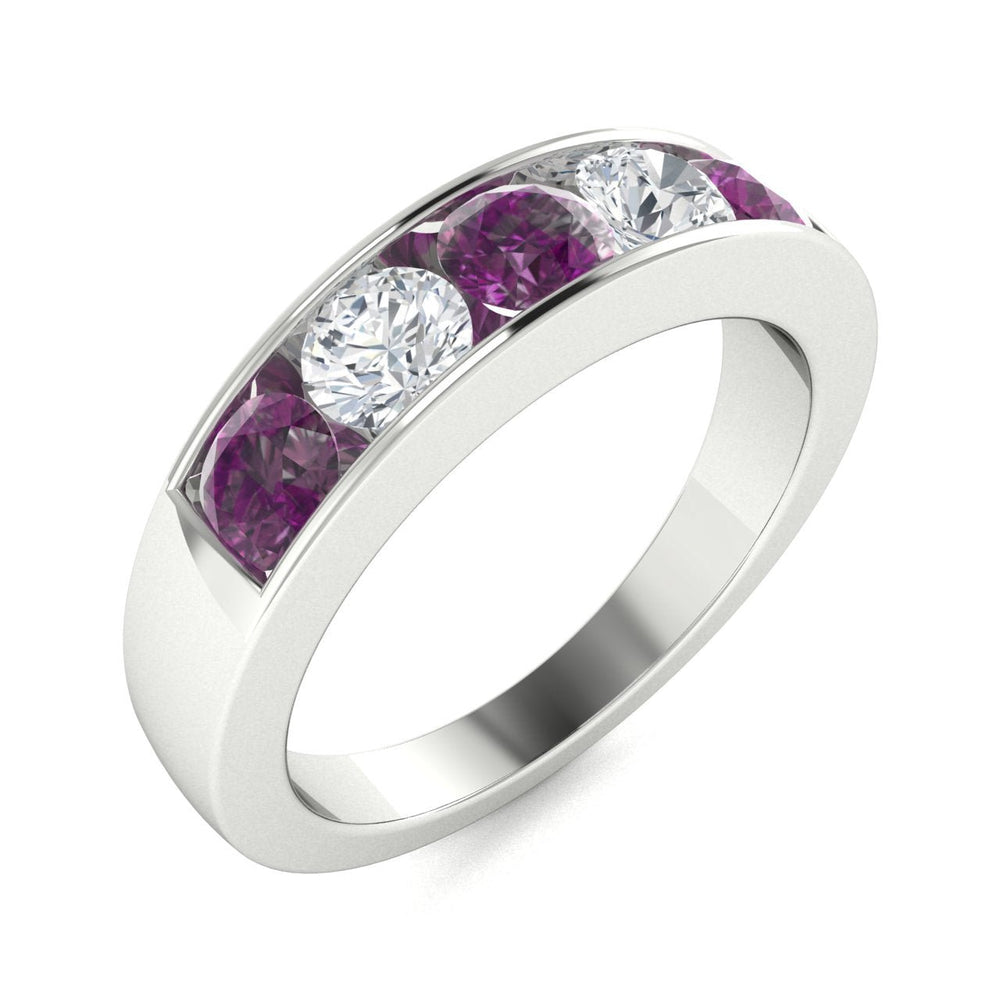 14KT Gold Round Alexandrite and Diamond Ladies Ring (Alexandrite 0.49 cts. White Diamond 0.28 cts.)