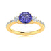 14kt Gold Round brilliant AAA Tanzanite and Diamond Ladies Ring (Tanzanite 1.00 cts. Diamonds 0.30 cts.)