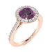 14Kt Gold Round Brilliant Cut Natural Alexandrite and Diamond Ladies Ring (Alexandrite 1.50 cts. White Diamonds 0.40 cts.)