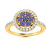 14Kt Gold Round Brilliant Cut Tanzanite and Diamond Ladies Ring (Tanzanite 0.40 cts. White Diamonds 0.30 cts.)