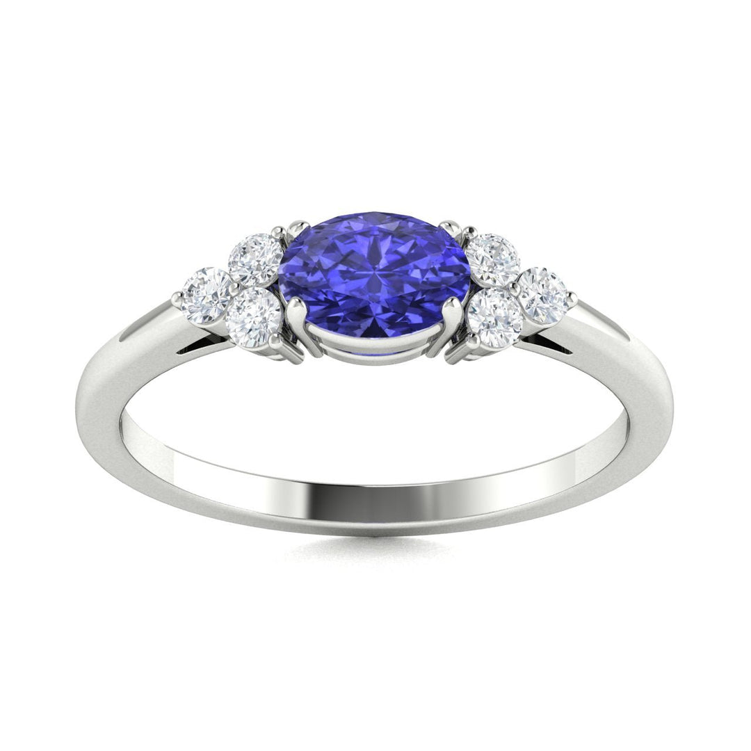 14kt Gold Tanzanite and Diamond Ladies Ring (Tanzanite 0.75ct Diamonds 0.10 cts)