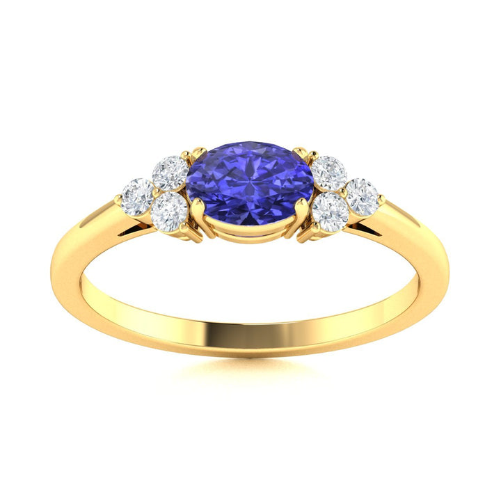 14kt Gold Tanzanite and Diamond Ladies Ring (Tanzanite 0.75ct Diamonds 0.10 cts)