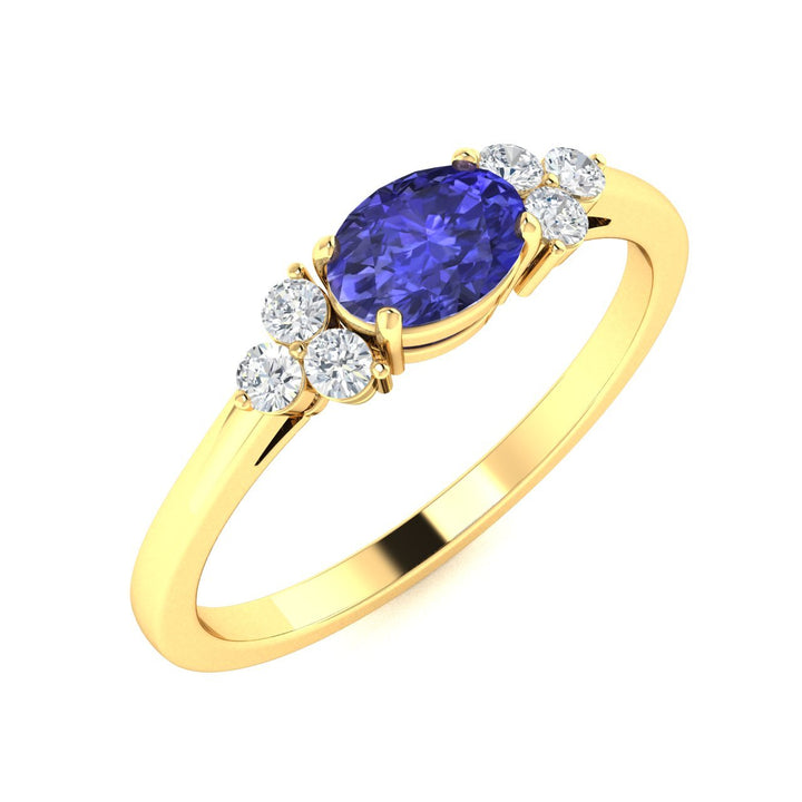 14kt Gold Tanzanite and Diamond Ladies Ring (Tanzanite 0.75ct Diamonds 0.10 cts)