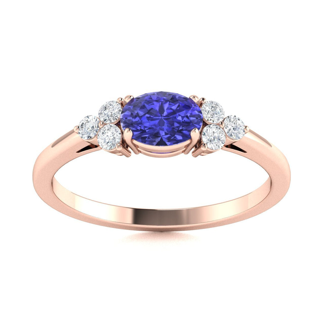 14kt Gold Tanzanite and Diamond Ladies Ring (Tanzanite 0.75ct Diamonds 0.10 cts)