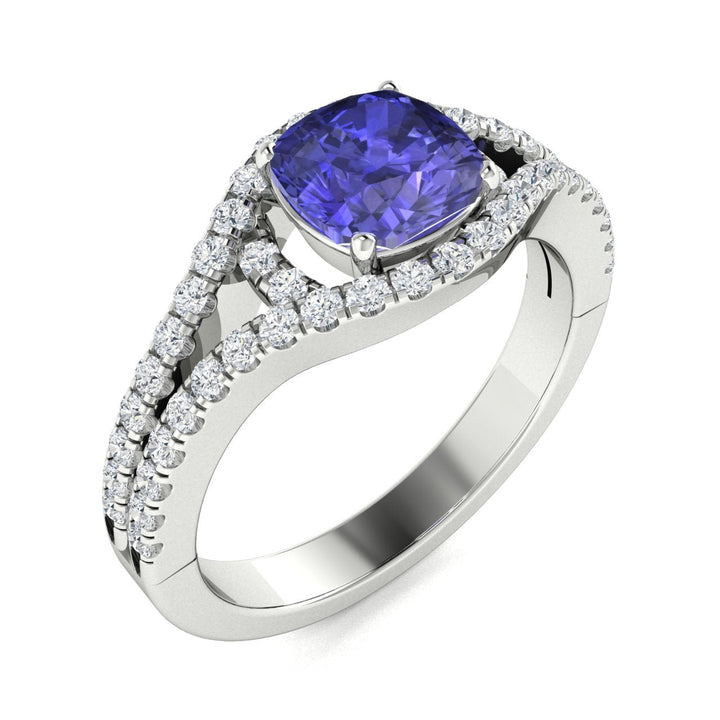 14KT Gold Tanzanite and Diamond Ladies Ring (Tanzanite 1.44 cts. White Diamond 0.49 cts.)