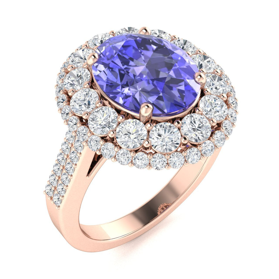 14KT Gold Tanzanite and Diamond Ladies Ring (Tanzanite 1.47 cts. White Diamond 0.68 cts.)