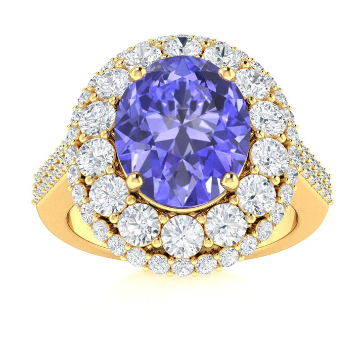 14KT Gold Tanzanite and Diamond Ladies Ring (Tanzanite 1.47 cts. White Diamond 0.68 cts.)